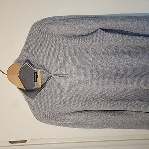Zachary Prell Large Gray Cashmere Blend Quarter Zip Sweater Perfect Condition